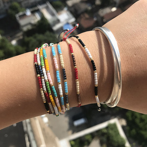 BM1004 Delicate Minimal Fine Seed Beaded <strong>Stacking</strong> <strong>Bracelets</strong>, Dainty Tiny Miyuki Seed Bead Adjustable <strong>Bracelets</strong> for Women - Product Image 5