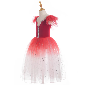 LILACDANCE JM646 Vestido <span class=keywords><strong>de</strong></span> Ballet Profesional Romántico con Tutú Largo <span class=keywords><strong>de</strong></span> Tul para Niñas, <span class=keywords><strong>Disfraz</strong></span> <span class=keywords><strong>de</strong></span> Bailarina con Estampado Luminoso - Product Image 3