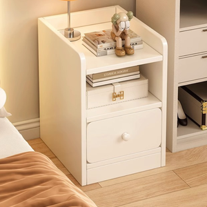 Ultra-Narrow Wooden Bedside Table 2 <strong>Drawers</strong> Small Size <strong>Mini</strong> Storage Cabinet Multifunctional Modern Bedroom Hotel Home Furniture - Product Image 2