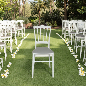 Offres Spéciales <span class=keywords><strong>Vente</strong></span> en gros <span class=keywords><strong>Prix</strong></span> le plus bas Mrdern Chaise de mariage en plein air Chaise Napoléon en plastique pp blanc - Product Image 5