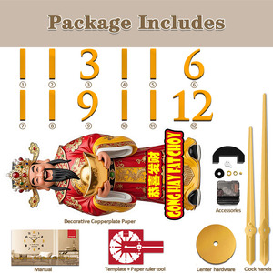 Orologio <span class=keywords><strong>da</strong></span> <span class=keywords><strong>Parete</strong></span> Originale del Dio della Ricchezza, Grande 70-120cm Regolabile, Moderno Feng Shui Cinese, Orologio in Acrilico Fai-<span class=keywords><strong>da</strong></span>-Te, Regalo - Product Image 5
