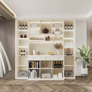 Santopova Modern Light Luxury Glass Door <b>Wine</b> <b>Cabinet</b> with LED Light - Multi - Function Home Bar <b>Storage</b> <b>Cabinet</b> for Living Room - Product Image 3