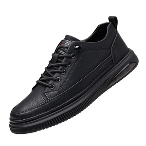 Chaussures décontractées pour hommes en cuir véritable à lacets, à bout rond, avec doublure en fourrure respirante, pour le printemps - Product Image 5