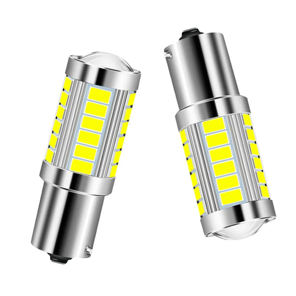 ستروب عكس Led لمبات BAY15D BA15S 1156 1157 7440 3156 كهرمان أحمر الأبيض فلاش 33smd 5630 مصباح ليد لمبة اللون