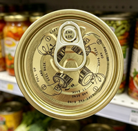 211 #   Couvercle à ouverture facile en fer blanc de 65,3 mm avec double revêtement doré pour boîtes de fruits et légumes