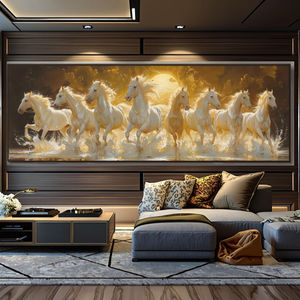<span class=keywords><strong>Peinture</strong></span> à l'huile sans cadre de l'époque victorienne moderne, toile de cheval au galop, art mural, impression numérique <span class=keywords><strong>classique</strong></span> de luxe, numéros sur toile - Product Image 2