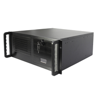 Châssis de serveur industriel 4U en rack, verrouillable à l'avant, 19 pouces, profondeur 450 mm, compatible ATX MATX ITX