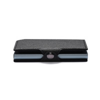 Porte-cartes automatique en cuir à motif pierre PU personnalisé OEM, blocage RFID NFC, mini portefeuille pour homme