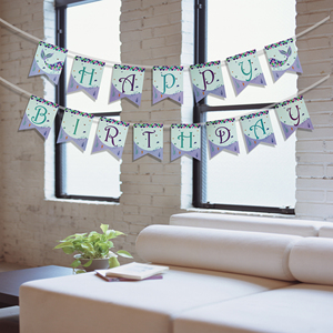 Bannière de joyeux <span class=keywords><strong>anniversaire</strong></span> sirène <span class=keywords><strong>personnalisable</strong></span> en papier écologique coloré, durable, pour fête d'<span class=keywords><strong>anniversaire</strong></span> ou fête pour animaux de compagnie - Product Image 2