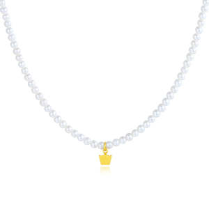 Collier pendentif quotidien pour femme en or, perles d'eau douce naturelles, forme géométrique fine, plaqué platine et rhodium, bijoux en perles - Product Image 3
