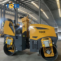 TDER Mini compacteur à rouleaux à double tambour Mini rouleau de route 1 tonne 1,5 tonne compacteur rouleau d'asphalte à vendre