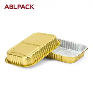 ABL PACK 2024 novos produtos recipientes de folha quadrada assadeiras descartáveis assadeiras e pratos de alta qualidade