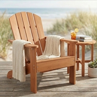 [BeNK] Chaise Adirondack moderne et confortable en bois d'acacia FSC, pieds coniques, design de panneau facile à nettoyer, pour villa, hôtel, usage extérieur, Vietnam