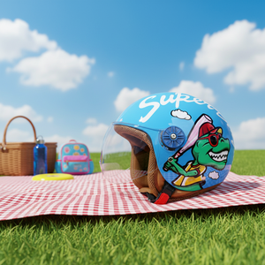 <span class=keywords><strong>หมวก</strong></span><span class=keywords><strong>กัน</strong></span><span class=keywords><strong>น็อค</strong></span>มอเตอร์ไซค์แบบเปิดหน้าสำหรับเด็ก ลายการ์ตูนยอดนิยม วัสดุ ABS  แบบสามส่วน  ปลอดภัยและสวมใส่สบาย - Product Image 2