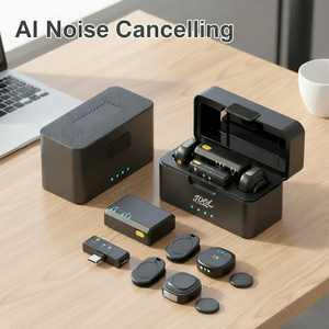 Micrófono Inalámbrico Mini, Micrófono de Solapa Lavalier, Altavoz con Micrófono, Plug and Play, Reducción de Ruido AI, Micrófono para Grabación de Video - Product Image 1