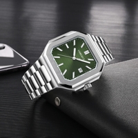 Corgreut marque 44.3mm Vintage carré Nh35 montre de luxe automatique pour hommes Rose bracelet étanche OEM montre-bracelet mode