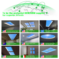 Lampe de lumière du soleil artificielle d'intérieur à CRI élevé, encastrée dans la fenêtre, ciel bleu, puits de lumière, faux plafond LED, panneau lumineux de puits de lumière virtuel