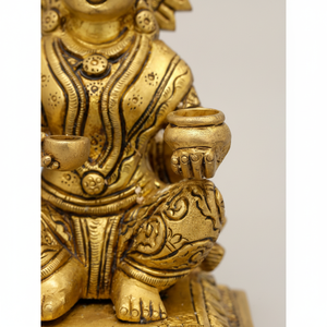 Pequeña 6 \ "Diosa Annapurna Escultura de latón Estatua elegante - Product Image 1