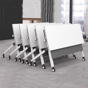 Platzsparender faltbarer Trainings tisch mit Klappdeckel und Sicherungs rädern, ideal für den <span class=keywords><strong>Seminar</strong></span> raum oder die Konferenz einrichtung im Büro - Product Image 5
