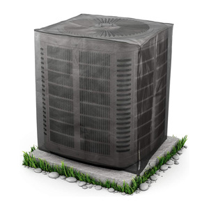 Housse de protection pour climatiseur extérieur, en maille de polyester noire, pour unité de climatisation centrale, installation sans perçage - Product Image 1