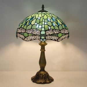 Sang trọng hiện đại 12 inch Chiều rộng Tiffany bàn Hoa đèn 30cm Đèn bàn bằng đồng với LED Glass kim loại kính màu AC cung cấp điện - Product Image 1