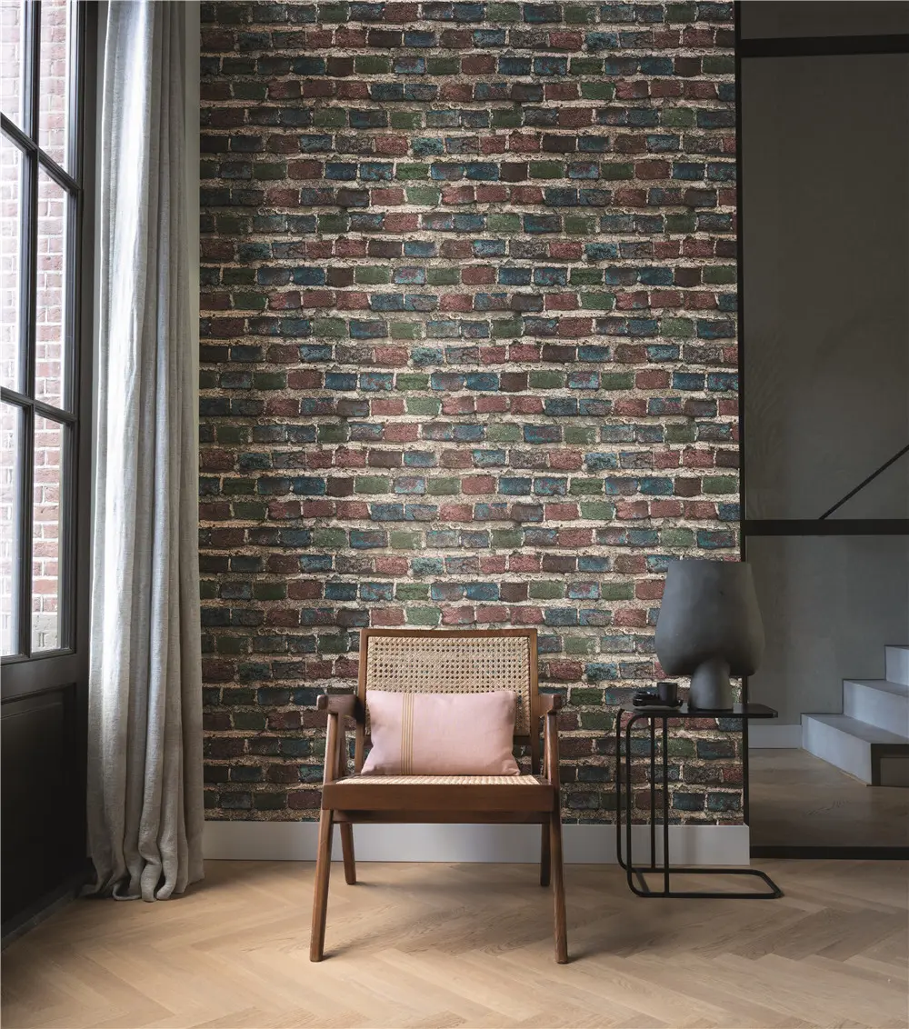 New Design Brick And Stone Pattern Luxury Strippable Wallpaper 1.06M X 10M Wall Paper For Customize Walls