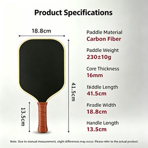 Raqueta de pickleball de fibra de carbono Toray T700 de calidad premium con núcleo de panal de abeja de 16 mm para potencia y control de spinning extremo. - Product Image 3