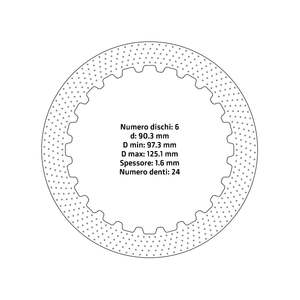Dischi frizione rivestiti per sistemi di trasmissione automatica NRTeam per Husqvarna TC 125 serie 14-18 in acciaio - Product Image 1