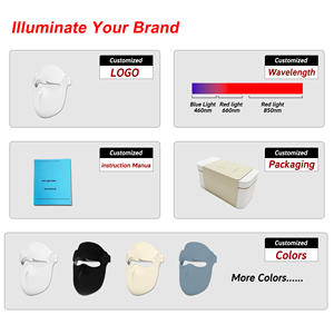 ILUXRED Fabrika Fiyatlı LED Yüz Maskesi Kırmızı Işık Terapisi Kızılötesi Yakın Kızılötesi Silikon Kırmızı Işık Maskesi Evde Kullanım - Product Image 4
