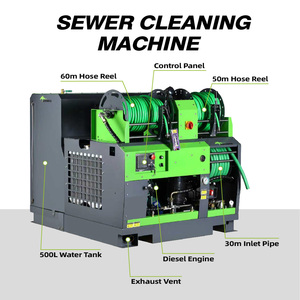 LICHIMA 300Bar 60L/Min Heavy Duty Sewer Water Jetting <strong>Machine</strong> Diesel Engine Pipe Drain Cleaning <strong>Machine</strong> - Product Image 4