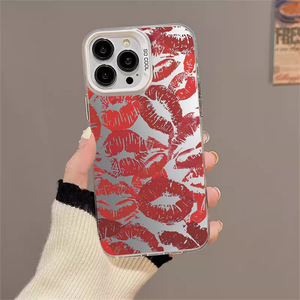 Coque de téléphone portable antichoc en TPU+PC avec imprimé lèvres rouges <span class=keywords><strong>sexy</strong></span> pour femme, compatible avec 17 Pro Max - Product Image 4
