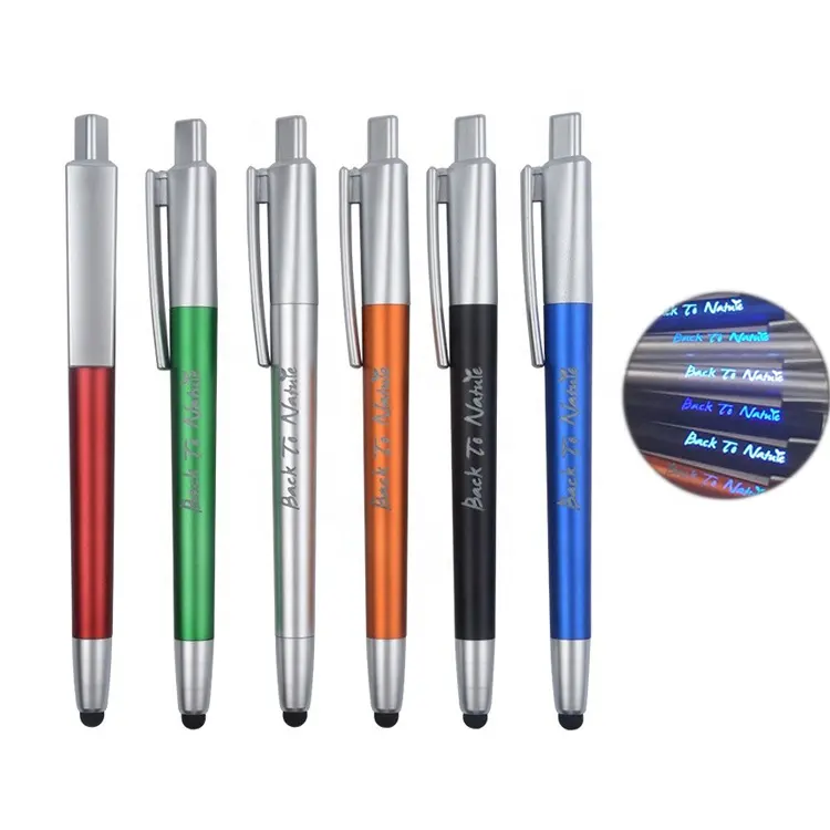 3 in 1 Smart Stylus Ballpoint Pen Custom LED Light-Up Advertising Promotional Pen with Logo