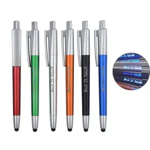 3 in 1 akıllı Stylus tükenmez kalem Logo ile özel LED ışık-Up reklam promosyon kalem
