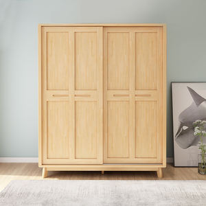 Porte coulissante nordique en bois massif pour moderne Simple petit appartement maison chambre principale <span class=keywords><strong>armoire</strong></span> économique pour salon - Product Image 2