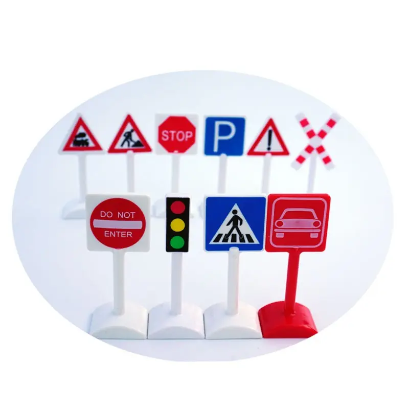 DIY Road Cone Signs Miniature traffic sign Miniatures Dollhouse Simulation Accessories Decoration