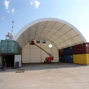 Abri conteneur à double charpente en tissu PVC, structure en acier préfabriquée, <span class=keywords><strong>prix</strong></span> de gros - Product Image 2