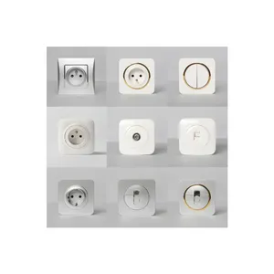YAKI Saudi Arabia Russia EU European French Style Pc Panel Gold Grey White Color Electric Power Wall Light Switches And Sockets