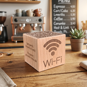 Letrero de Código QR de Madera Personalizado, Rectangular, para Mesa, con Pantalla para Red WiFi para Invitados, Reutilizable, Decoración Moderna para Negocios - Product Image 2