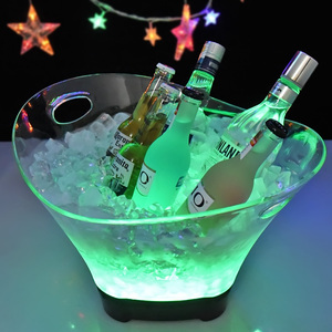 Discothèque Promotion Led Lumineux Partie Seau À Glace Grande Capacité Acrylique clair champagne Refroidisseur De Vin LED Seau À Glace - Product Image 3