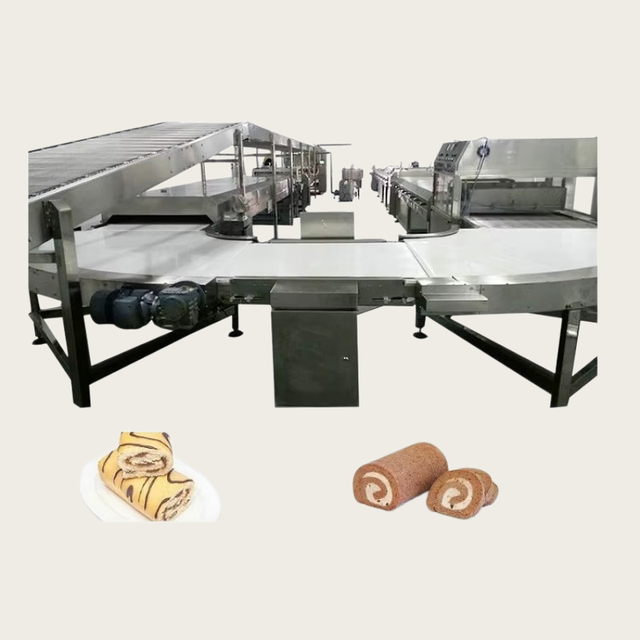 New Fully Automatic Sandwich Cake Machinery for Roll Cake Production Line 304 Stainless Steel 100-300kg/h Capacity Bakery