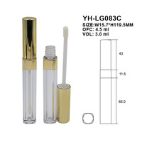 Nouveau design tube de brillant à lèvres mince couvercle rond bouteille carrée emballage de brillant à lèvres personnalisé conteneur de brillant à lèvres vide personnalisé