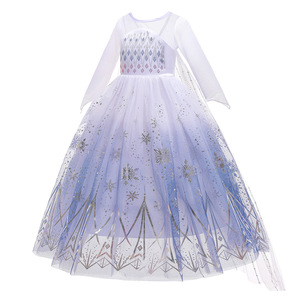 Disfraz Navideño - Vestido <span class=keywords><strong>de</strong></span> Niña con Estampado <span class=keywords><strong>de</strong></span> Copos <span class=keywords><strong>de</strong></span> Nieve <span class=keywords><strong>de</strong></span> <span class=keywords><strong>Frozen</strong></span> <span class=keywords><strong>2</strong></span> - Falda Estilo Princesa - Product Image 4