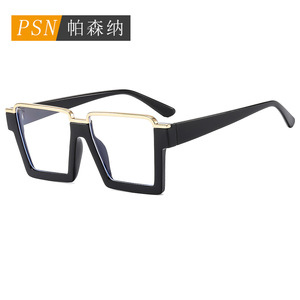 Gafas Ópticas Psn Square Metal Half Rim con Lentes de Policarbonato Negras Extra Anchas Unisex 2024 - Product Image 1