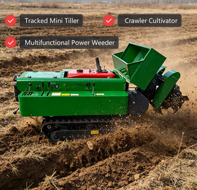 Factory Direct Multifunctional Crawler Cultivator Heavy Duty Mini Tracked Tiller Garden Management Machine for Orchard and Other