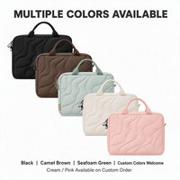 Bolsa acolchada para portátil, funda acolchada con múltiples compartimentos, asas negras, anillo en D, funda protectora para computadora, para viajes y oficina