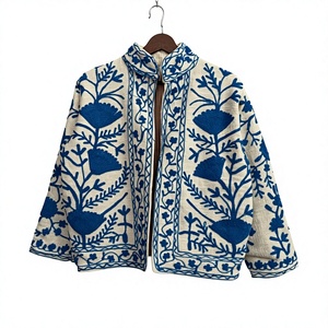 Indian Ethnic <b>Velvet</b> Suzani Jacket Hand Embroidery Floral Kashmiri Style <b>Coat</b> <b>Women</b> Bohemian Artisan Outerwear Wholesale - Product Image 1