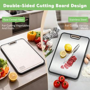 Titanium and <b>Wheat</b> Fiber Double-Sided Cutting Board Mildew-Resistant and Antibacterial Household Kitchen Chop Board - Product Image 4