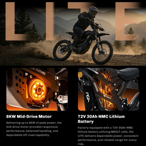 Motocicleta Eléctrica Todoterreno de 72V 8Kw con Motor Central Lite, Suspensión Completa, Batería de Litio de 30Ah y 340N.m de Torque (UE) - Product Image 5