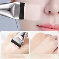 Kuas Makeup Kosmetik Bulu Nilon untuk Meratakan Foundation Cair, Kuas Spatula Pipih untuk Makeup