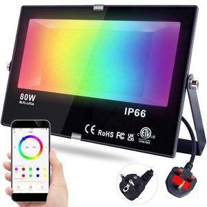 Đèn Pha RGB Thông Minh DUSKTEC IP66 80W 8000LM, Đèn Pha <span class=keywords><strong>LED</strong></span> Trắng Ấm Nhiều Màu Điều Khiển Bằng Ứng Dụng - Product Image 1